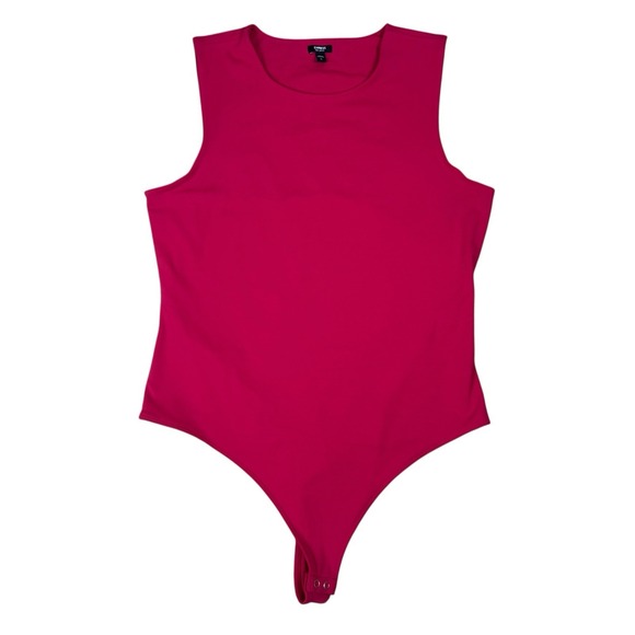 EXPRESS Body Contour Sleeveless Pink Thong Bodysuit Women's XL - Picture 2 of 6